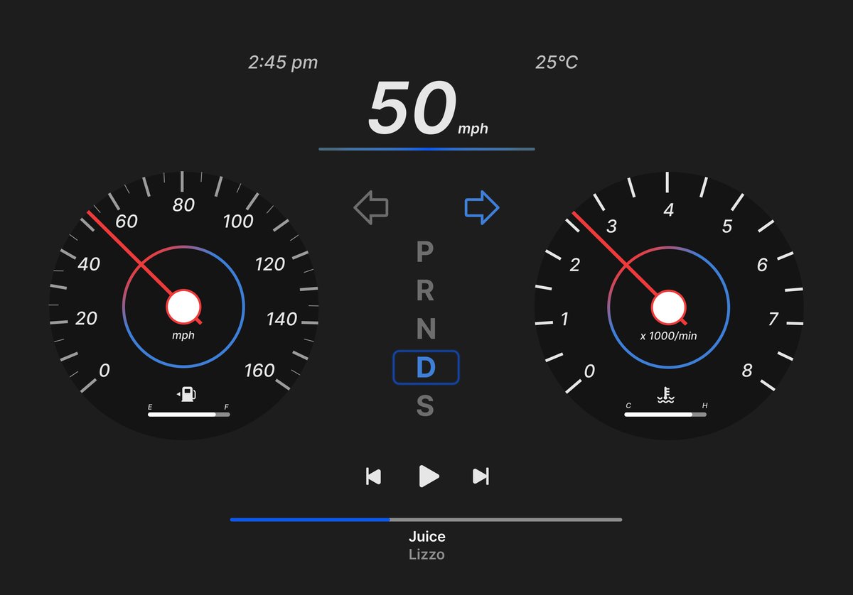 kariuiux's tweet photo. Challenge no. 34: Car Dashboard 🚗
Designed a dashboard with information that the driver would like to have in mind. Is there something that you like to see in your dashboard that I can include?
#DailyUI034 #DailyUI #UIDesign #Car #Dashboard #Speeding #Figma #Follow https://t.co/brCsGPEwu2