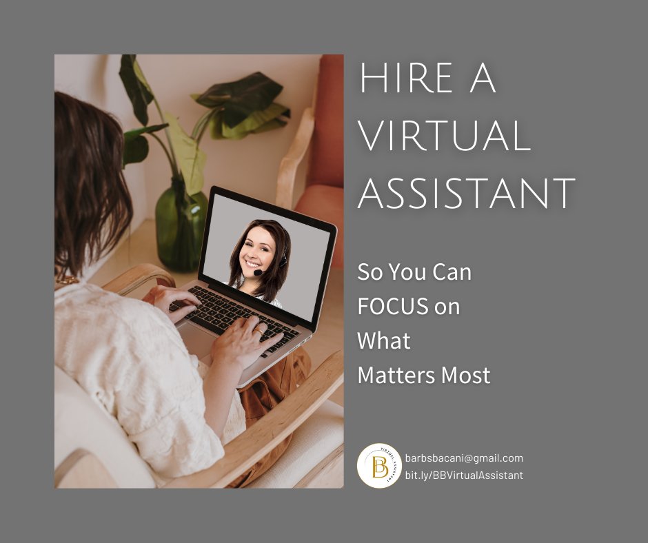 BarbaraBacani's tweet photo. As you grow your business, hiring a VA should be on your list. VA helps free ☝️ ➕ ⌚ for you to focus on activities that have a greater impact on your life and business. 📚️ a discovery 📞 @ https://t.co/id2DEJXEU8 #hireava #bbvirtualassistant #businesssupport #smallbusiness https://t.co/EDzX5zSUaf