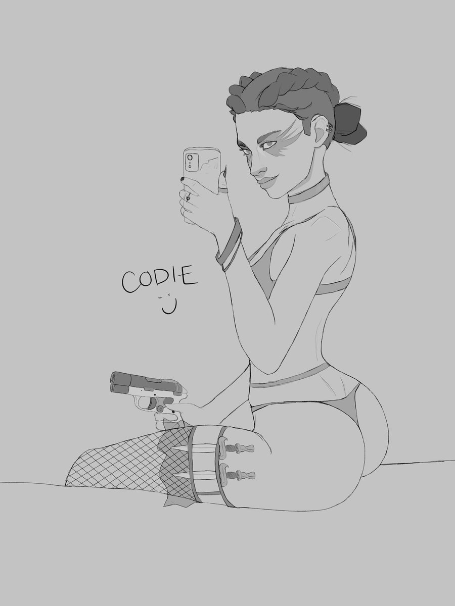 codiebraid's tweet image. lil loba sketch #ApexLegendsFanart #ApexLegends #loba #Procreate