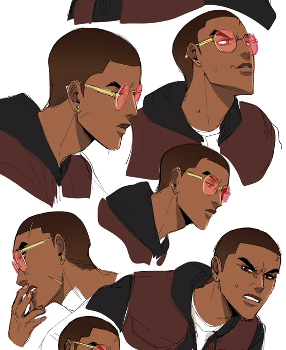 Writing has been beating my ass here are my decompression sketches of big sexy I mean my vampire slayer dude Eric 👨🏾‍🦲 