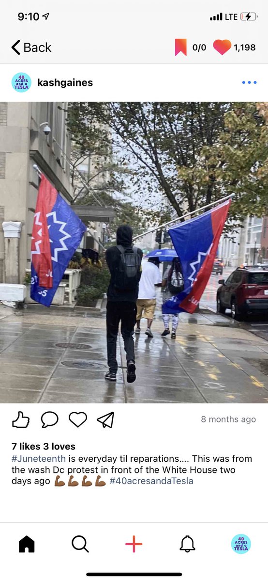 Me from the protest in Washington DC right in front of the White House last year #juneteenth2022 #juneteenth #juneteenthflag This is a screenshot from my FANBASE post back then 🖤✊🏾🖤 #40acresandaTesla #40acresandaMims