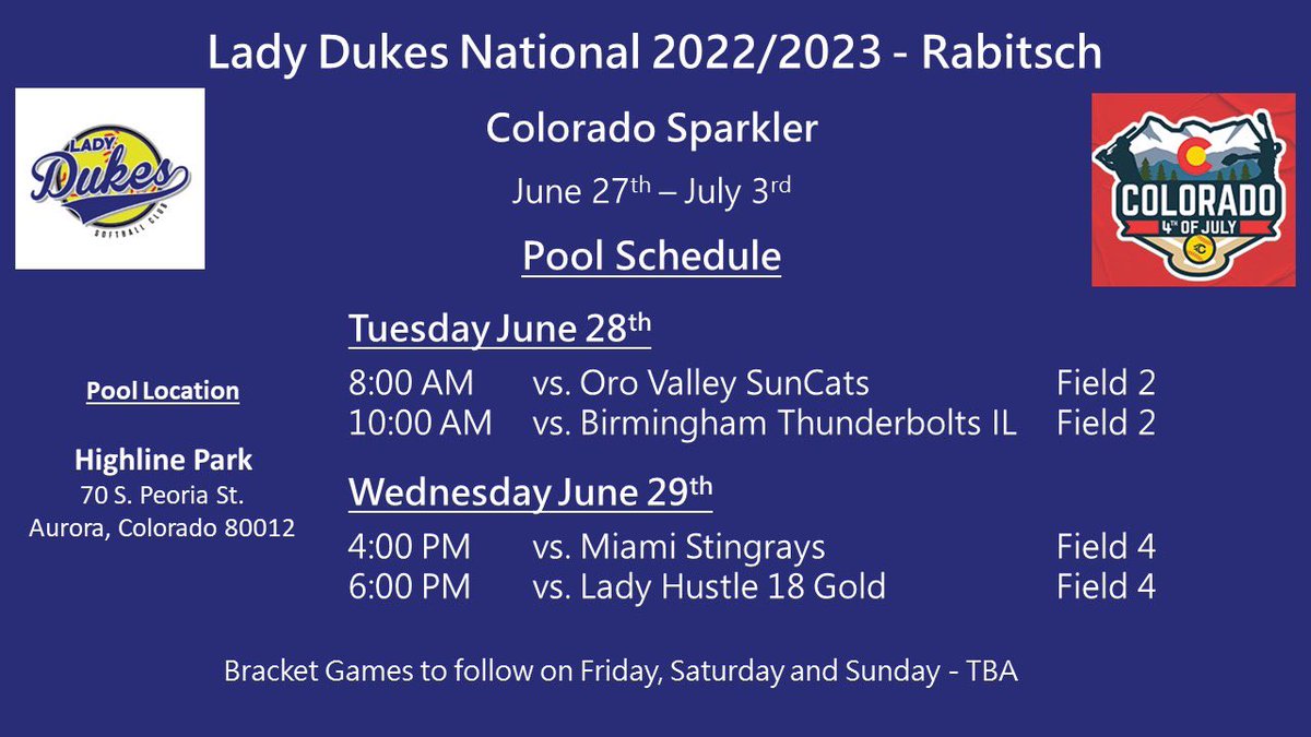 Come watch this team play in Colorado! @LadyDukesSBorg <a href="/COSparkFire/">CO 4th of July</a>
