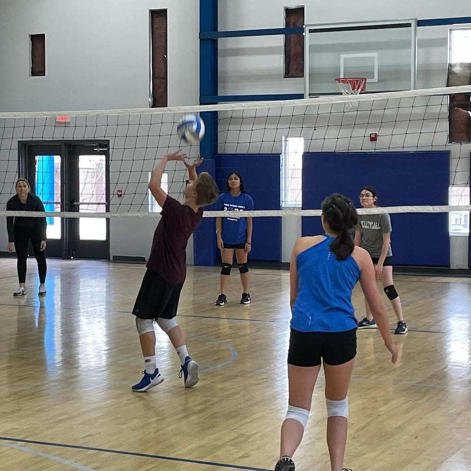 BASISed's tweet image. It may be the off season, but hardworking student athletes at BASIS Tucson brought their A-game to volleyball camp with Coach Keicher! #kestrelpride #scholarathletes