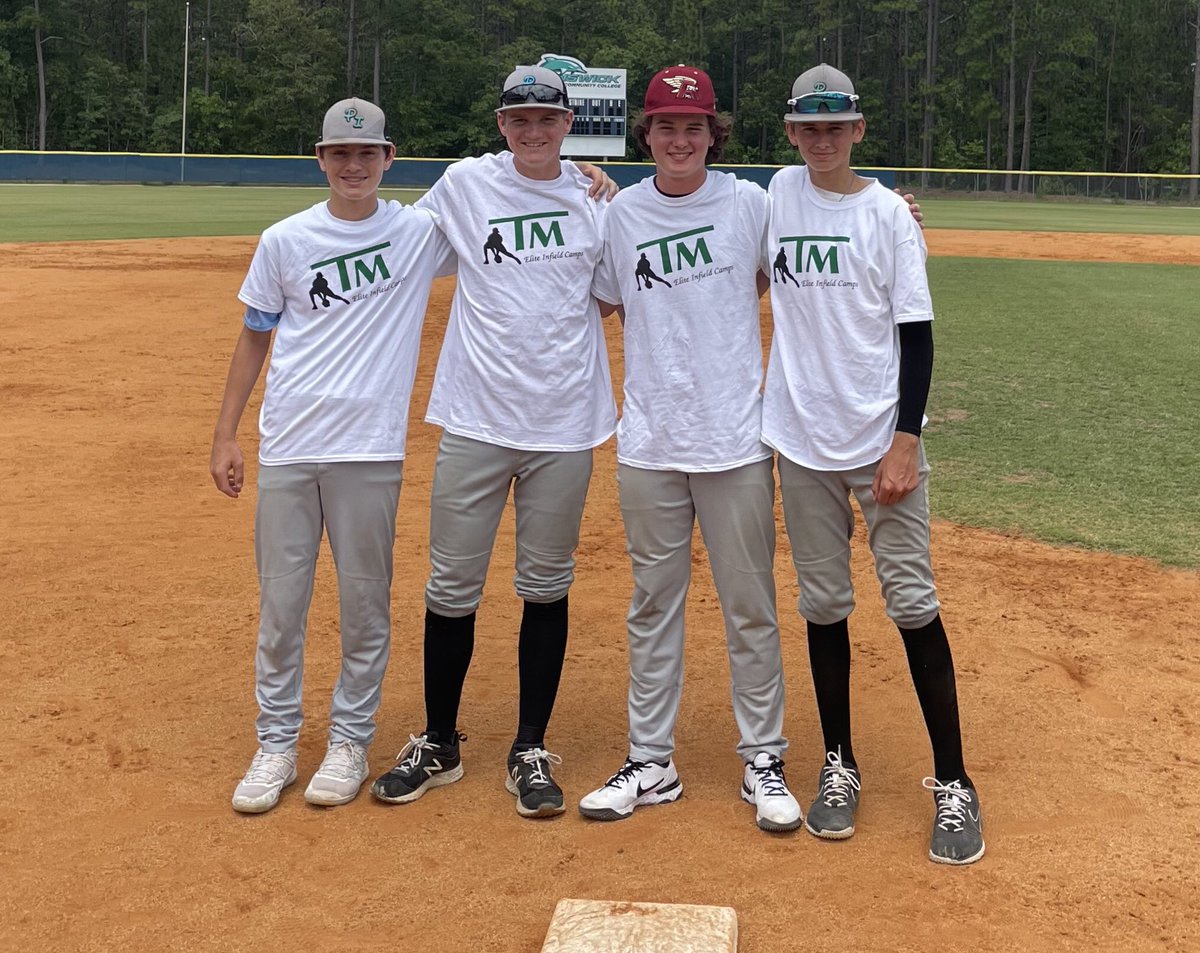 Some of our players gaining some expertise infield knowledge and learning new drills to help them train this week at the Mongero Elite Infielders Camp. Thanks <a href="/CoachMongero/">Trent Mongero</a> for bringing your invaluable camp to our area.<a href="/drew_potter23/">Drew Potter</a> <a href="/WillHartzell45/">Will Hartzell</a> <a href="/Coleman_Cross5/">Coleman Cross</a> <a href="/ColeBar122/">Cole Barnes</a>
