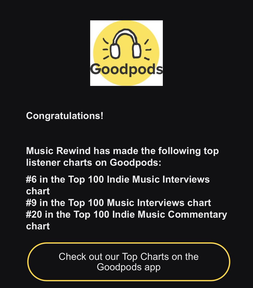 MusicRewindPod's tweet photo. Itβs nice to see us back in the Too 10 for Indie Music Interviews on @GoodpodsHQ!
Check out our latest episode on the fantastic #Goodpods app.
https://t.co/Vve6kr37hA
#music #podcast #AlabamaShakes #SoundAndColor #BrittanyHoward #blues #rock #soul #PodNation
#musicpodcast https://t.co/79f7D6GXYx