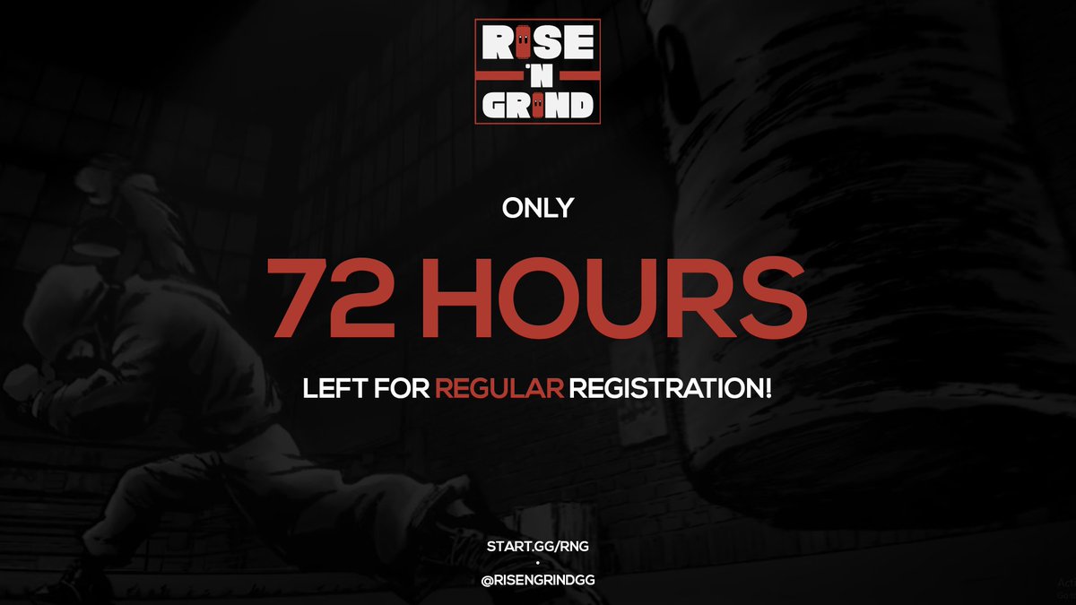 RiseNGrindGG's tweet image. There’s only 72 hours left for regular venue fee pricing! ⏰

Register here at start.gg/rng!

#RNG2022