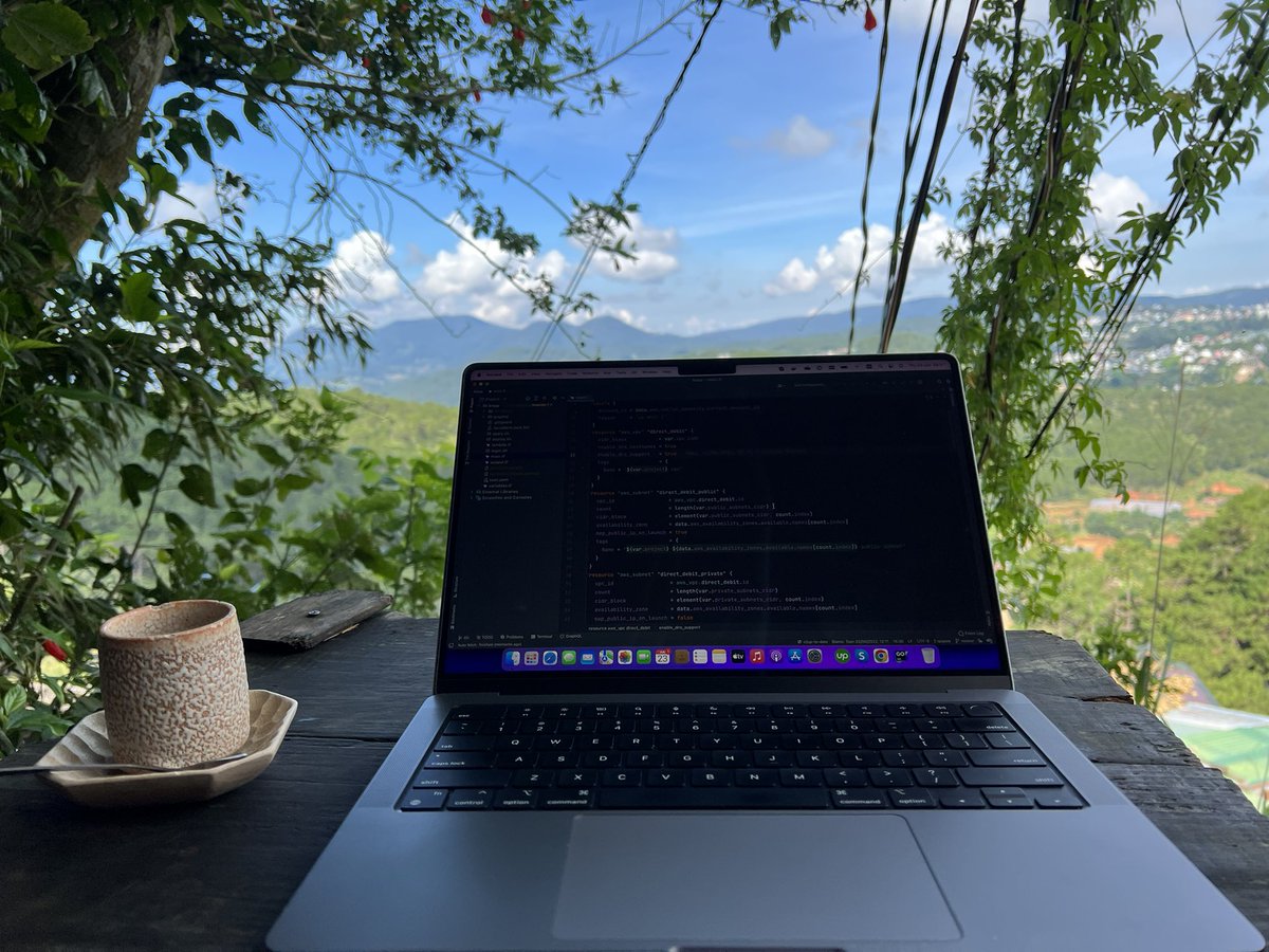 tabvn's tweet photo. Work from somewhere in Dalat city, Vietnam #golang #aws #Terraform https://t.co/9DlbeRNCut