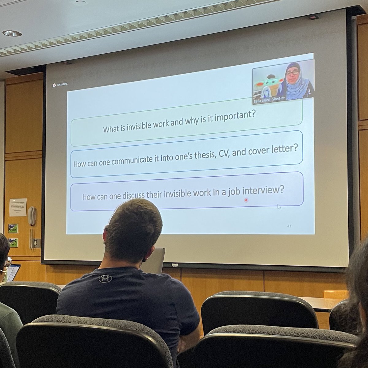 joehouck's tweet image. A huge thank you to Dr. Safia Jilani (@Finetraces786) for her virtual seminar as part of @psu_chemistry’s Summer PD Series! She shared about how to make #InvisibleWorkSTEM more visible and our undergrads left with many ideas on how to showcase it! #chemed