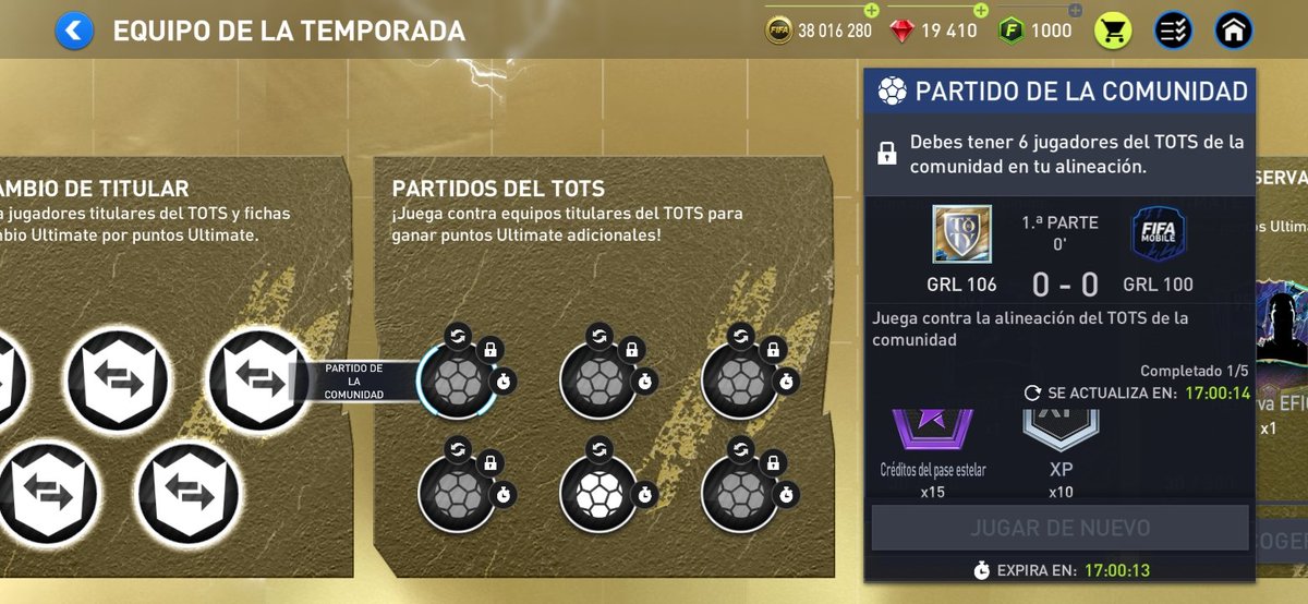 nickfifa94's tweet photo. Se puede jugar estos 4 partidos restantes? dice Completado 1/5 que da 15 creditos del pase y 10 XPE? Osea q puedo jugar 24 partidos con 6 jugadores de distinta liga y aun asi me da la XPE y los creditos del pase o solo se puede jugar 5 partidos? @tutiofifa @Soap93YT https://t.co/p6iufHyet8