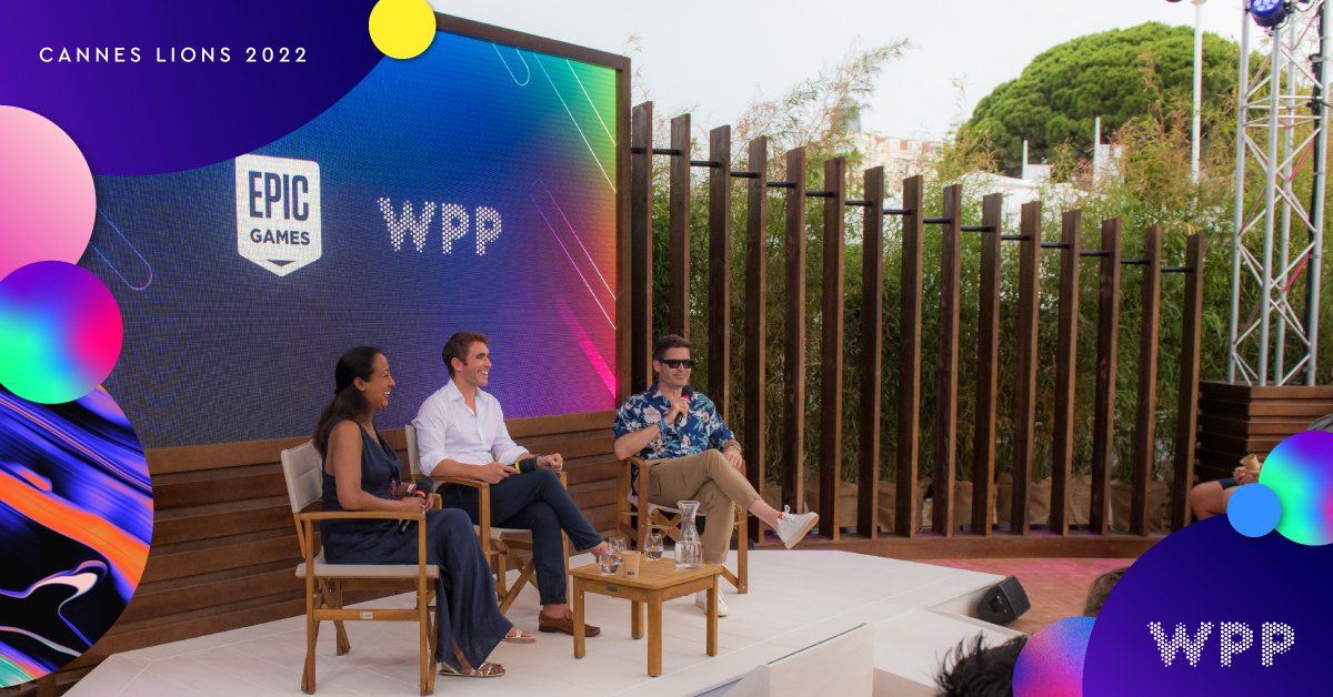 WPP's tweet image. “The process of making the work was as creative as the output itself”- @sjpretorius on our recent partnership with @Bastille, @emirecords and @EpicNewsroom in conversation with @GoSuperAwesome at @EpicGames’ @mooreryan and @WPP’s Nilufar Fowler

#WPPBeach #CannesLions2022