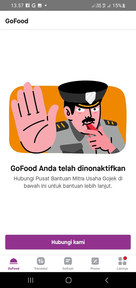 Biangkuliner77's tweet photo. Pls Twitter Do Your Magic 🙏
Nih @gofoodindonesia kamu non aktifkan akun kami lagi, tepat sejam sebelum kami buka, Kalau kami gga buka akun kami normal, Alasan nama tidak sesuai, Padahal pada saat perubahan settinganmu error, Terus aku kudu piye @gojekindonesia https://t.co/jOgV9EOEiO