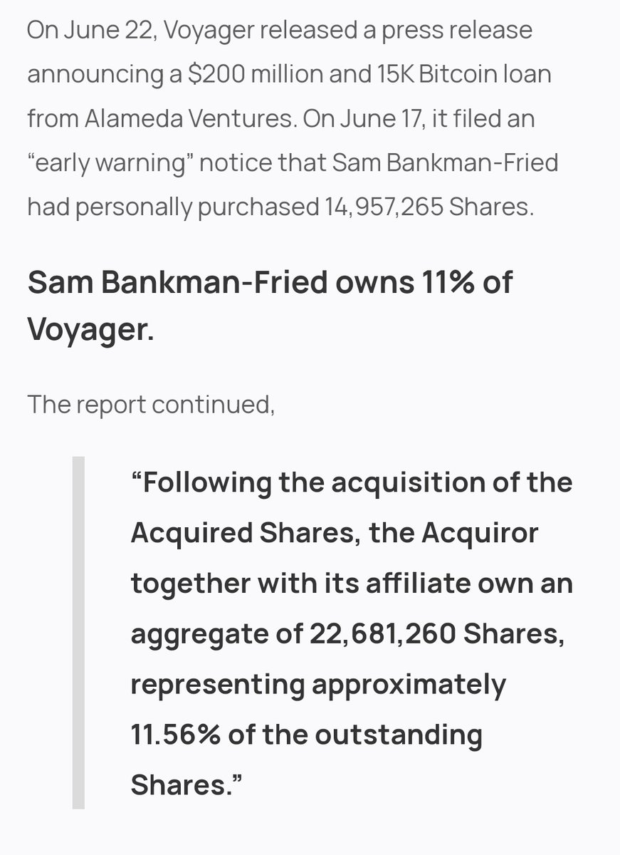 #bitcoin #ftx #VoyagerDigital 

Didn't know #SBF @SBF_FTX owns 7.8% of $HOOD. 

Do #AMCAPES & #wallstreetbets know ? 

https://t.co/MNoYTK96Ja https://t.co/n7doIbORh0