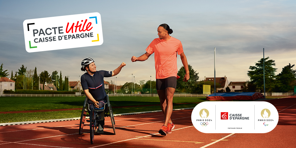 pacteutile's tweet photo. Bon anniversaire au @pacteutile qui fête aujourd'hui ses 1 an ! 🎂
L'occasion pour la @Caisse_Epargne de réaffirmer ses engagements de partenaire Premium de @Paris2024 et d'acteur majeur du sport en France en cette journée olympique et paralympique 🤸

#PacteUtile #VousEtreUtile https://t.co/vVOGt2QP74
