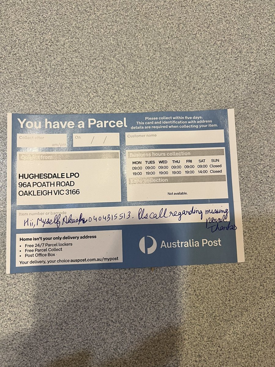 chloebloem's tweet photo. @auspost Received this in the mailbox a couple of days ago. Looks suss. No missing parcels we’re aware of. Scam? https://t.co/d2C0emX7WJ