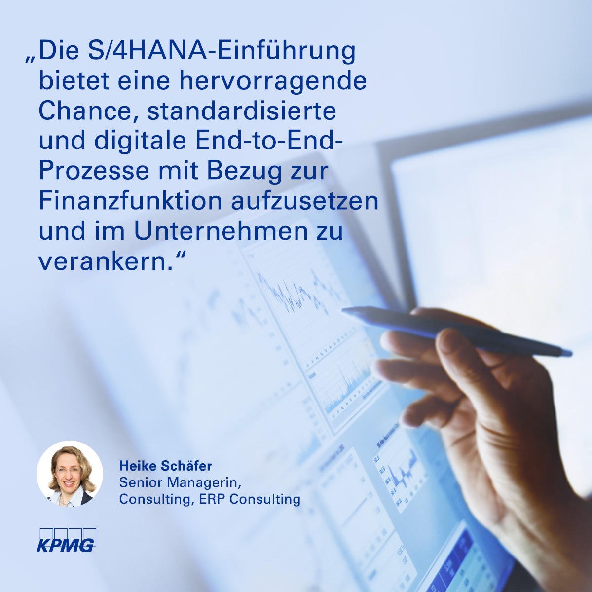 KPMG_DE's tweet image. Die #Finanzfunktion hat ein besonders großes Interesse, Prozesse End-to-End zu digitalisieren. Die #S4HANA-Einführung ist dafür ein idealer Zeitpunkt. Warum das dennoch oft nicht gelingt und wie man es besser macht, lesen Sie hier: hubs.ly/Q01dM1GC0 #Prozessdigitalisierung