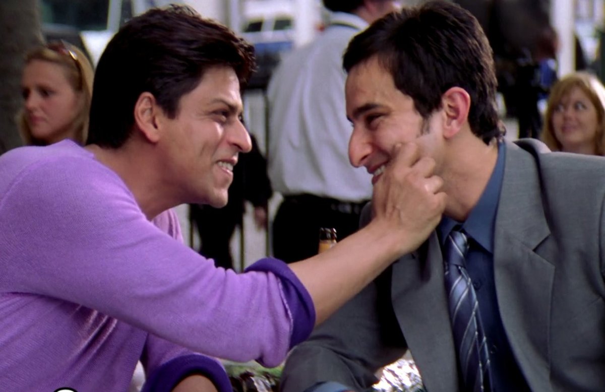 alliec3t's tweet photo. the way saif &amp; srk have much better chemistry than most of the new bollywood pairs😭😭😭 https://t.co/IuLi74VsUl