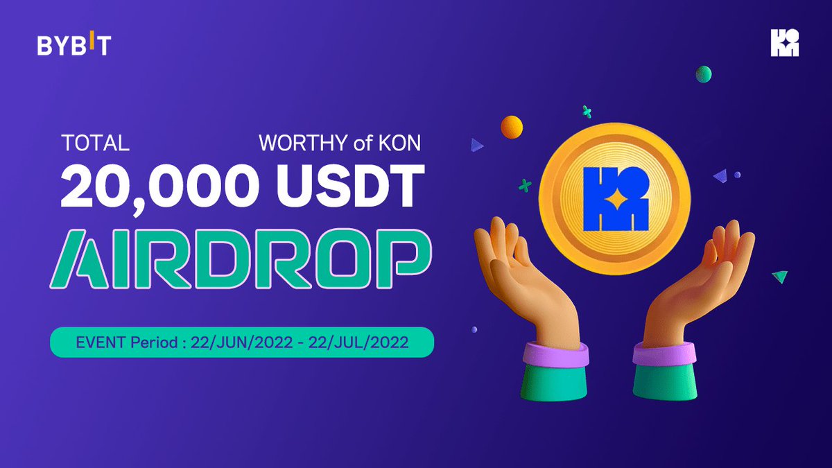 airdropblogs's tweet photo. #Airdrop: Konpay (KON)
Prize Pool: $20,000 in KON
Reward: $10 ~ $1,000 in KON
Exchange: Bybit Exchange
Winners: total 1,531 lucky users

Airdrop Link: https://t.co/6Jxg6IYUsv

- Follow @konpay_official
- Distribution date: July 29, 2022

Website: https://t.co/6XualwrfPF https://t.co/xyiXfXVbrU