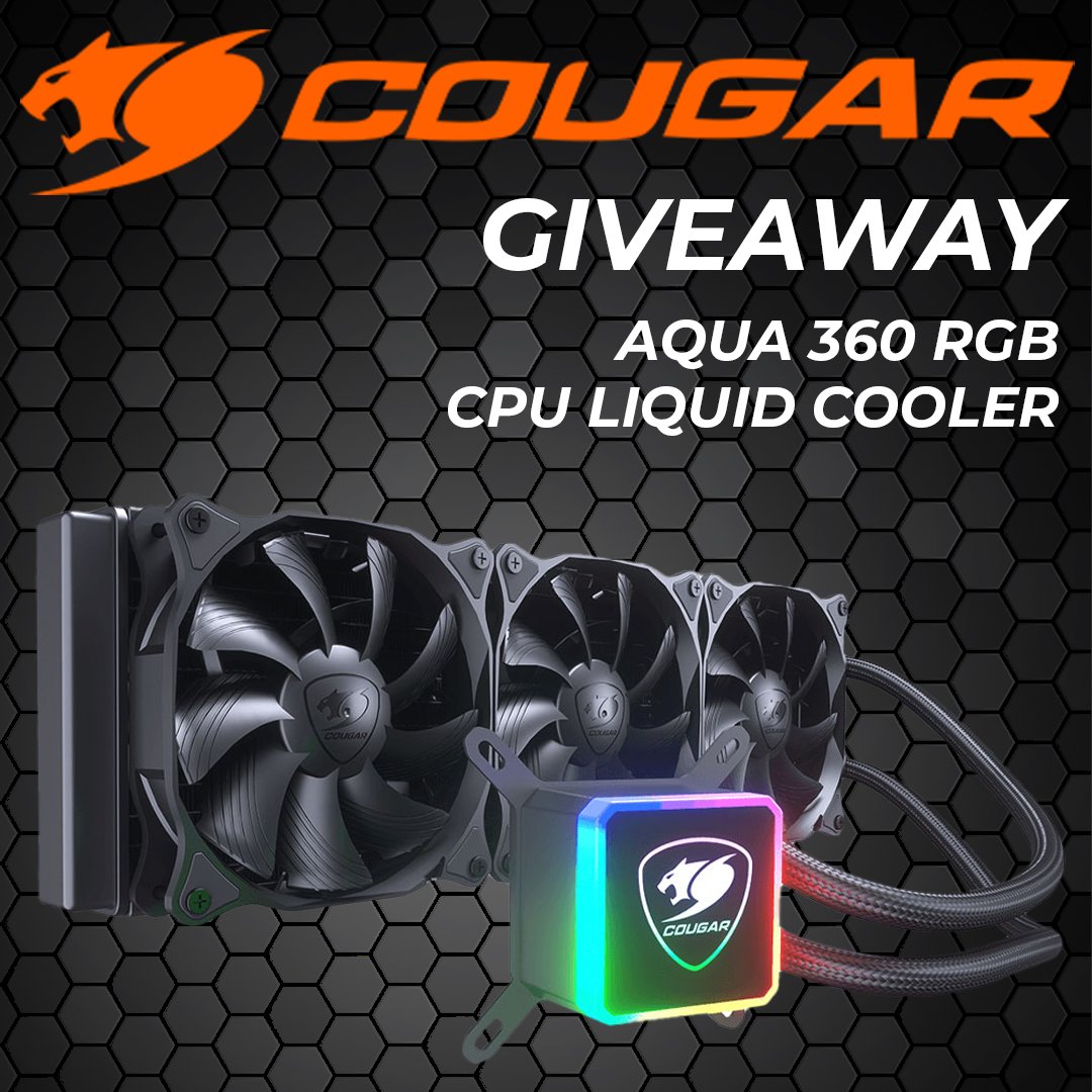Get excited for another give away! This time we're giving away an Aqua 360 RGB CPU Liquid Cooler in partnership with cougar! 
Enter here: gleam.io/powq2/cougar-a…
 #giveaway #Evetech #cougar #pc #liquidcooling