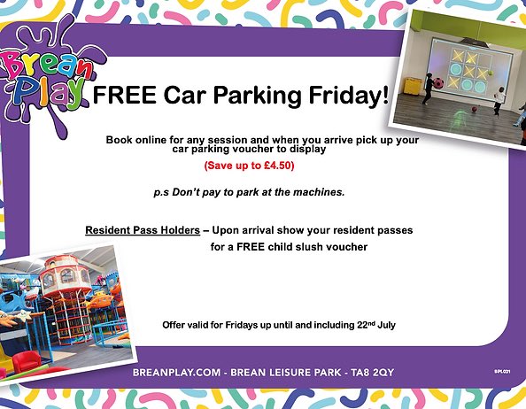 Friday OFFER. Free car 🚗parking if you book online. breanplay.com