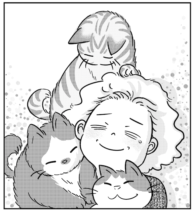 作中の一番好きなコマです。(パターン違い2枚 🐈‍⬛🐈🐈‍⬛ ) 