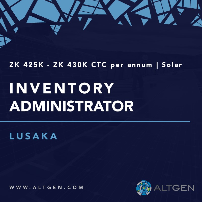 AltgenR's tweet image. JOB ALERT: altgen.com/job/inventory-…

#InventoryAdministration #AccountingJobs #Solar #SolarCareers #ProductivePower #CleanTech #AdministrativeJobs #SolarZambia #AccountingCareersZambia