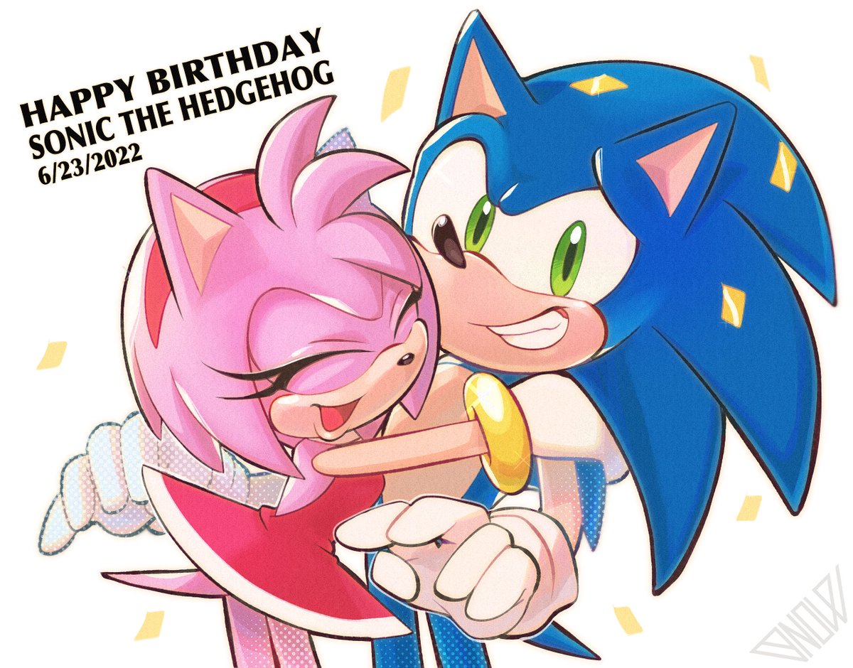 ソニック 「Happy Birthday Sonic!! #sonic31st #ソニックバ」|Mona/餅月モナのイラスト