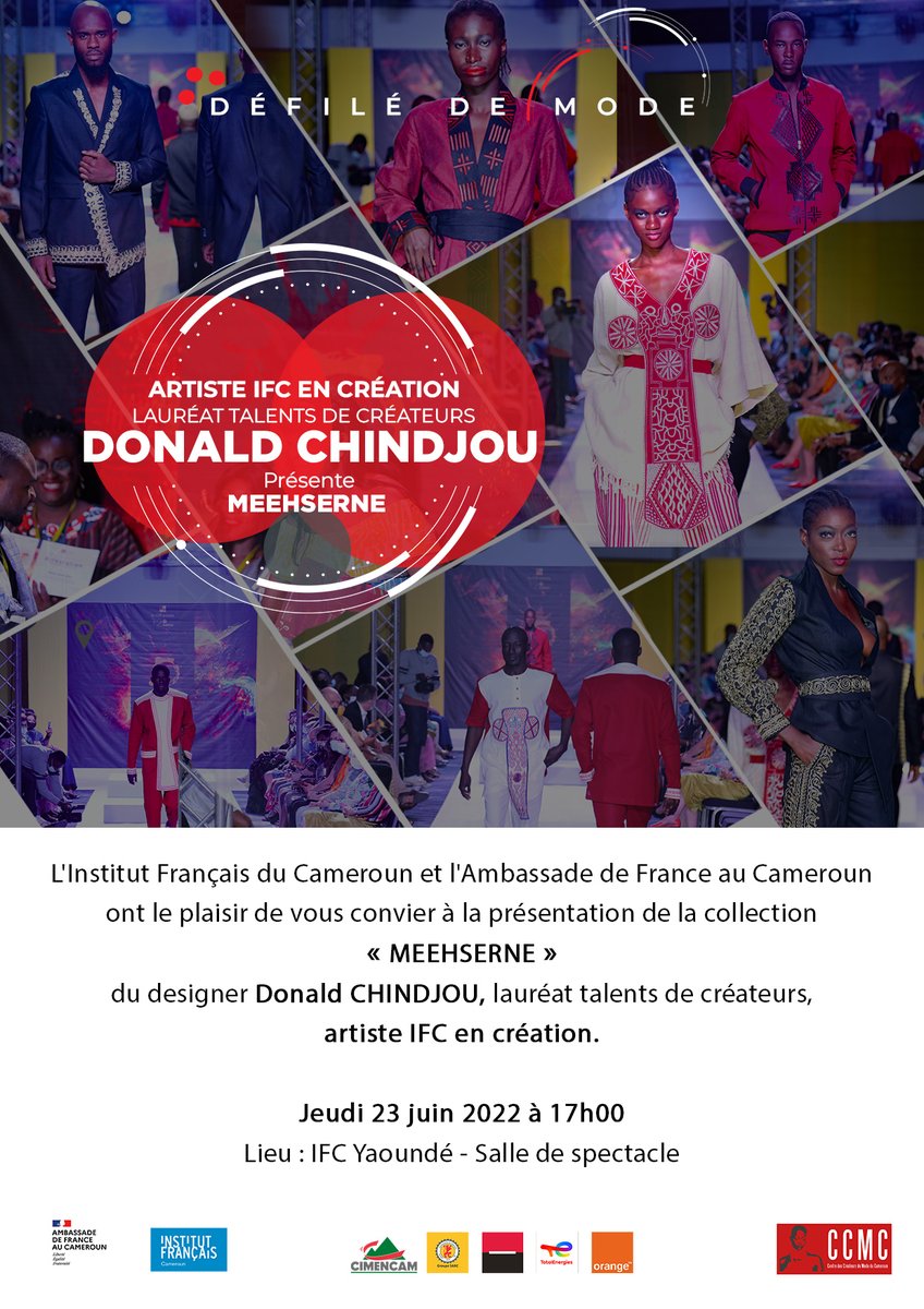 INVITATION
         VENEZ DÉCOUVRIR EN EXCLUSIVITE  LA
                      NOUVELLE COLLECTION
                             DU TALENTUEUX
                   DESIGNER DONALD CHINDJOU
                           JEUDI 23 JUIN 2022