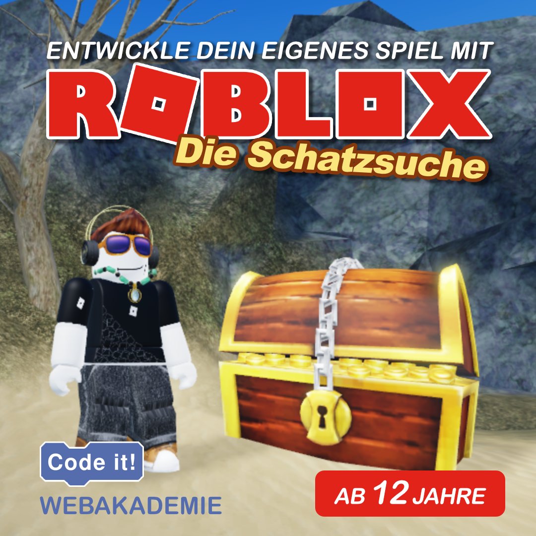 Code it! (@_code_it_) on Twitter photo Wir starten am 5.7. einen neuen #Roblox Kurs:
Im Kurs entwickeln wir ein eigenes Schatzsuche-Spiel mit Roblox-Studio. Neben einer Einführung in die Programmiersprache Lua geht es um 3D-Modelle das Erstellen einer eigenen Spielmechanik.
Anmeldungen über: code-it-studio.de/webakademie-on… Wir starten am 5.7. einen neuen #Roblox Kurs:
Im Kurs entwickeln wir ein eigenes Schatzsuche-Spiel mit Roblox-Studio. Neben einer Einführung in die Programmiersprache Lua geht es um 3D-Modelle das Erstellen einer eigenen Spielmechanik.
Anmeldungen über: code-it-studio.de/webakademie-on…