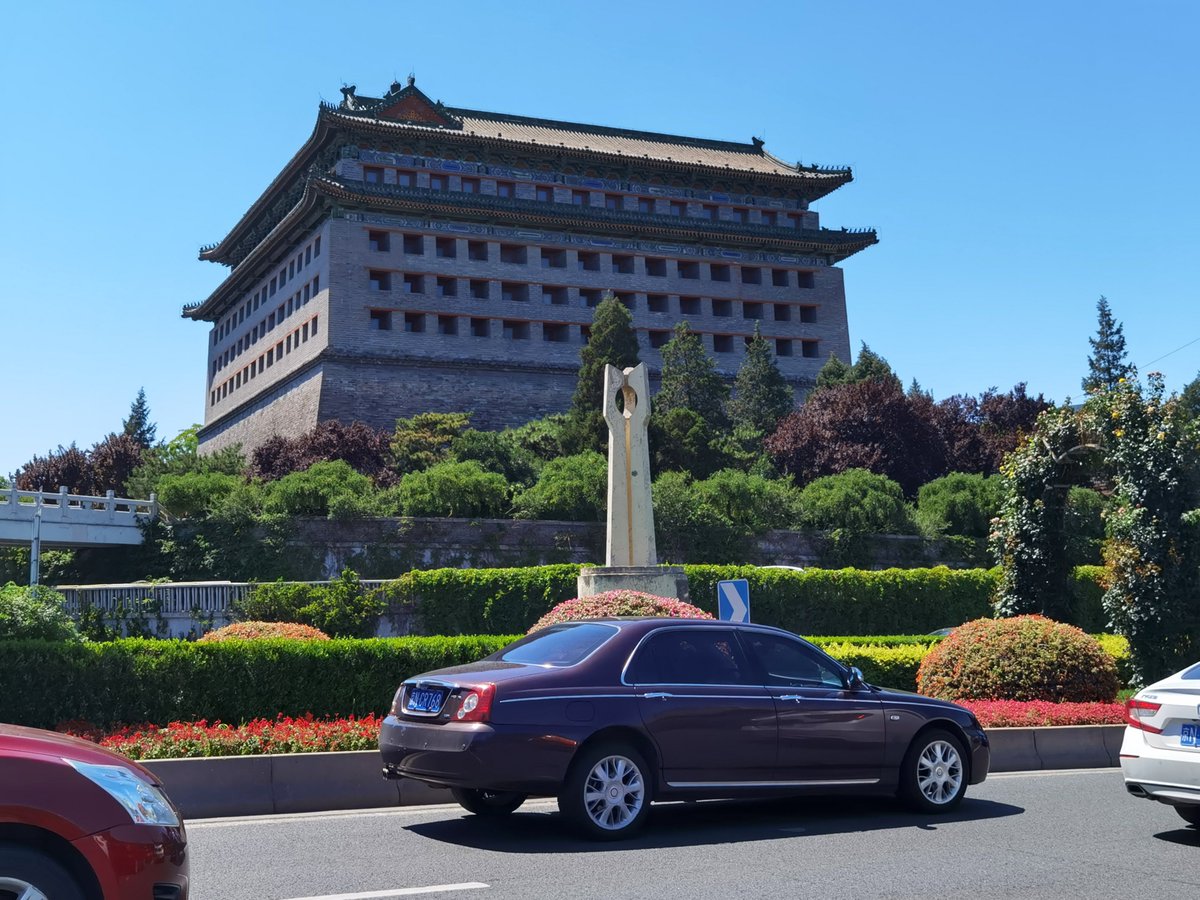 SuZhang2021's tweet photo. The Dongbianmen tower, where ancient and modern Beijing meets. https://t.co/zGvRoVL41P
