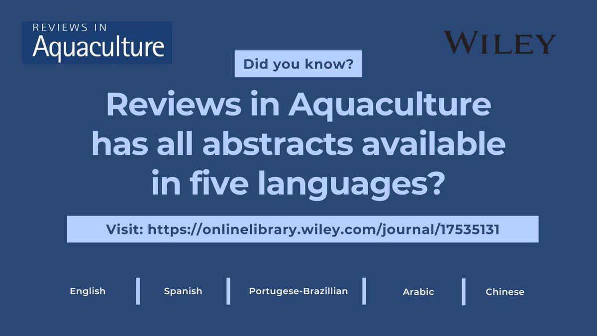 RAQjournal's tweet photo. Reminder: RAQ abstracts are available in five languages! 
https://t.co/7eObnyxWft
#RAQresearch #aquaculture #aquacultureresearch https://t.co/L279y91SlK