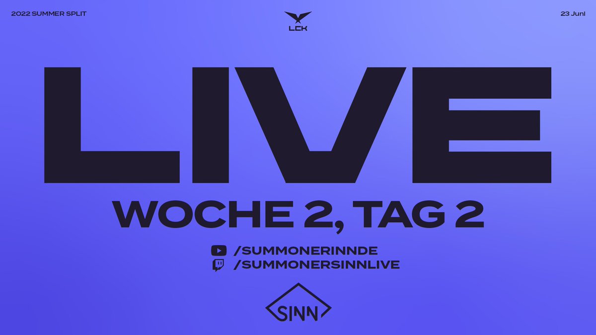 SummonersInnDE's tweet photo. Guten Morgen, Beschwörer! Es ist Pre-Friday, die Woche ist bald geschafft und wir haben wieder 2 fantastische #LCKGer Matches für euch!

🎙 @the_alanio &amp; @HudiniiGG &amp; @TheOneWhoBarcs
📺 https://t.co/KkU7NLczWo
🖥 https://t.co/Hq7bQn3pVP https://t.co/FMbhkKDQrn
