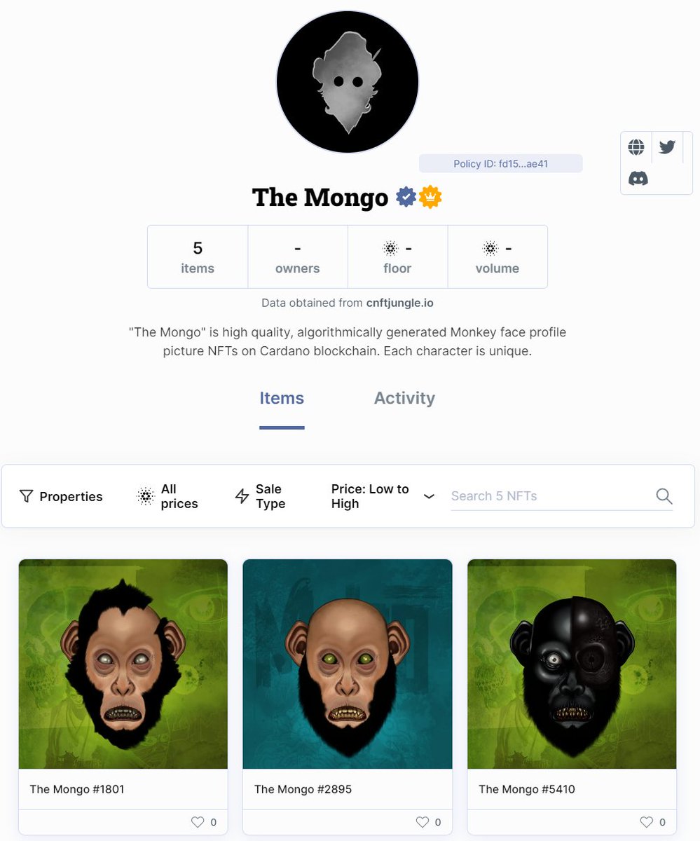 🔥MINT NOW🔥

1 NFT: 60 ADA, 2 NFTs: 120 ADA, 3 NFTs 180 ADA
Any other amounts will be refunded❗️

addr1vxs7fk5jf3kj5dmk0aew4jnhukywjlwncrf7l0gw0na4l4g50046v

#CNFT #CNFTs #NFT #cnftcollection #ADA #Cardano $ADA #CardanoADA #CNFTCommunity #CardanoCommunity #CardanoNFT