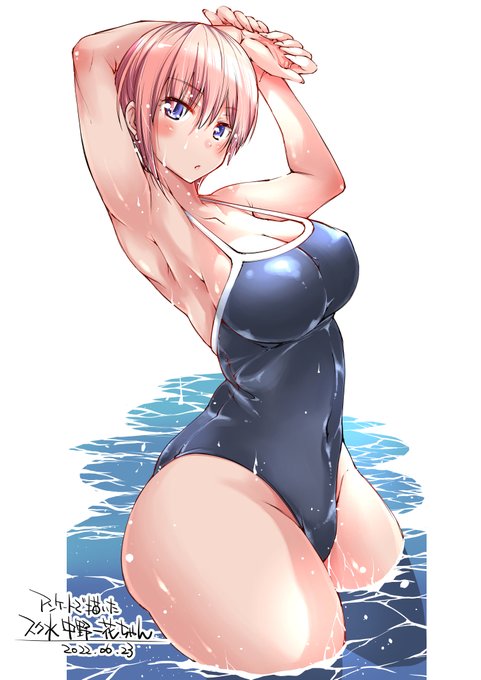 アンケートで描いたスク水中野一花さんです!3h #中野一花 #五等分の花嫁 