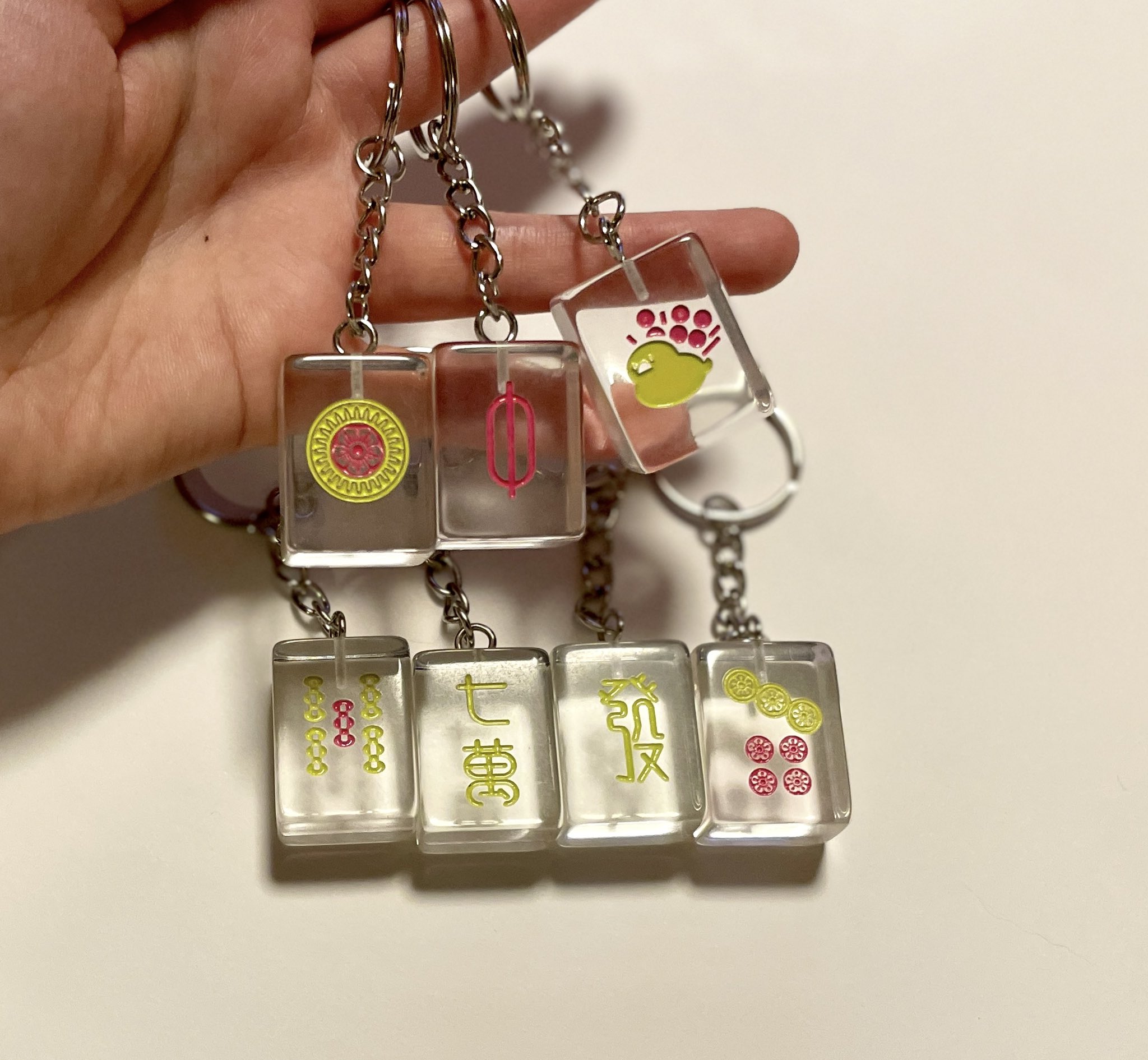 麻雀牌キーホルダー オリジナル受注ページ 牌追加可能 - アクセサリー