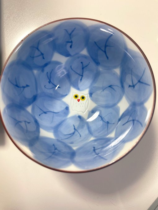 これやばくない?お茶碗なんだけど、この虚空を見つめて誘い込んでくるフクロウ
好きすぎて一目惚れしたわ笑 