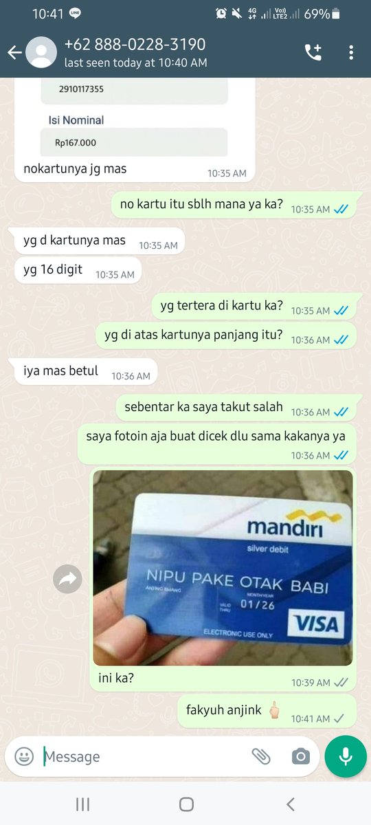 masih berkeliaran, hati2 ya semuanya. Jangan mau kirim no kartu!!! #zonauang #zonajajan #zonacuan #zonabu
