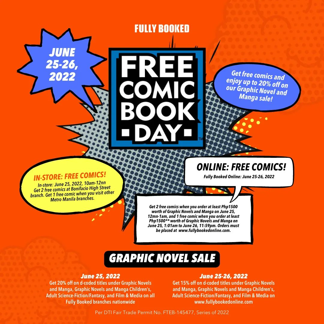 Mark your calendars this Saturday because #FreeComicBookDay is back at @_FullyBooked 💥

If you're Team Online like me, swipe to check out the details you need to follow in order to get a free comic book or two! You can use my affiliate link to shop: https://t.co/bqsHqh8b12 