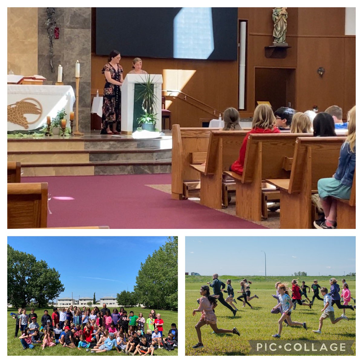 God bless our grade 4 students as they get ready to head over to OLMP for grade 5. Today we had a beautiful mass that reminded us all to always keep our faith at the forefront of whatever we do and a good ole fashioned foot race with Fr.Kris after. <a href="/EICSCatholic/">Elk Island Catholic Schools</a>
