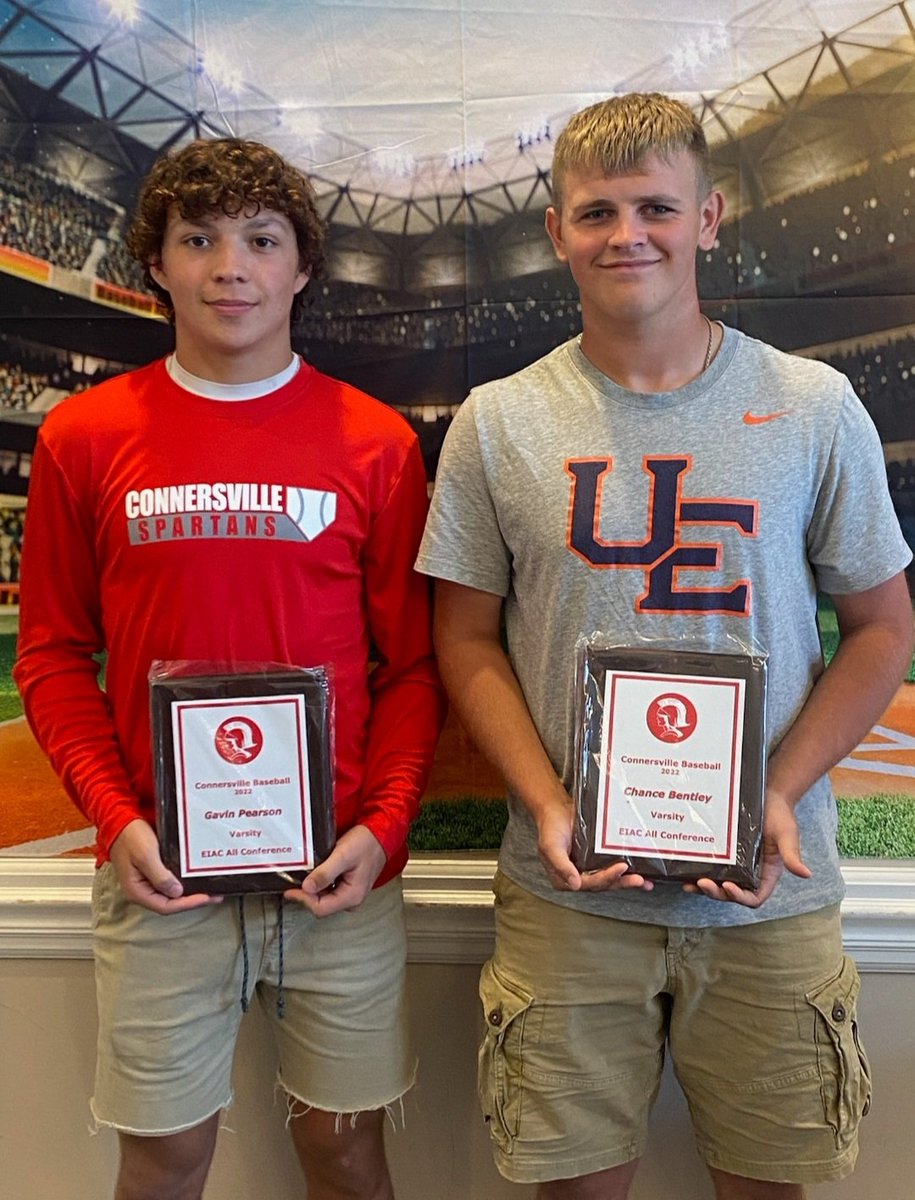 Cvillebaseb's tweet photo. Congrats to Gavin Pearson &amp; Chance Bentley for their selection to EIAC All Conference 2022 https://t.co/MiuuuYNE46