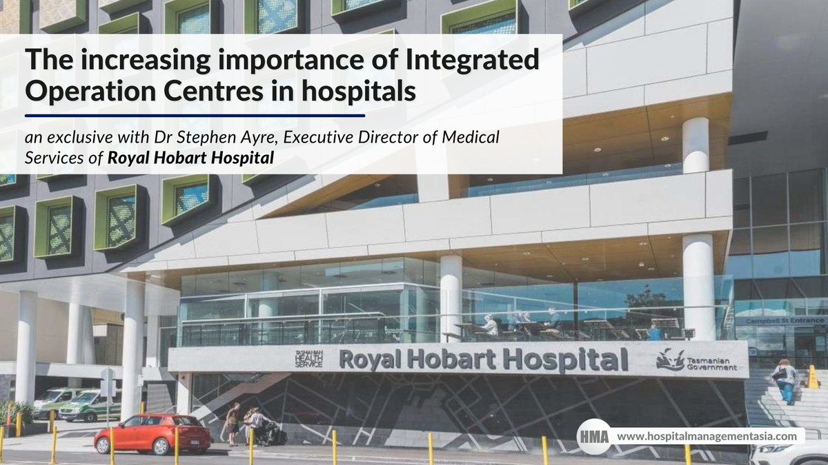 HMAsia's tweet photo. The Executive Director of Medical Services at Royal Hobart Hospital, Dr Stephen Ayre, shares how their Integrated Operation Centre (IOC) has helped them operate more effectively and efficiently. More at: https://t.co/pWHEj4rGxy #commandcentre #hospitaloperation https://t.co/h93fRTtfSV