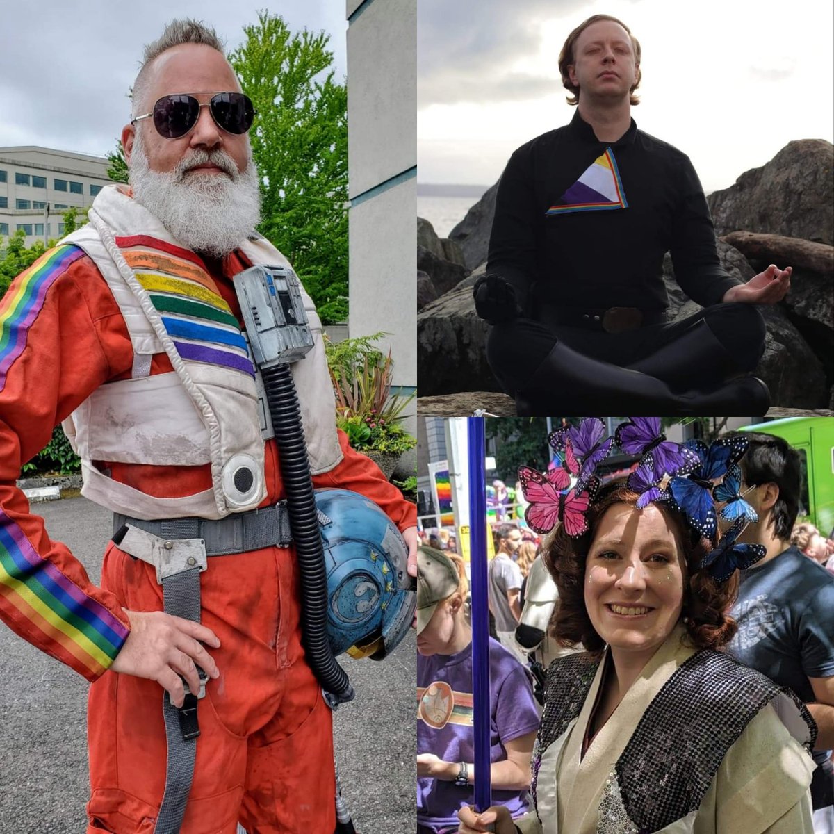 See Alpha Base this weekend at Seattle Pride! Love is love in every galaxy!
Resistance pilot: Skepticalboi 
Luke Skywalker: Leightronic
Jedi: Beryl Corwiin

#rebellegion #pride #seattlepride #jedi #lukeskywalker #lgbtq #resistancepilot #starwars #costume #cosplay