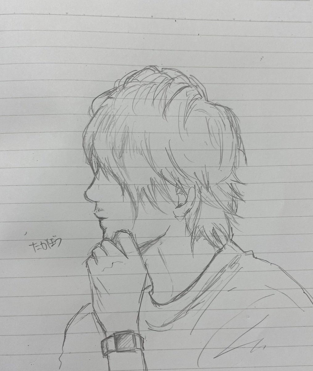 いつも描いてて楽しい髪の毛
すごいかっこいいね横も( *¯ ꒳¯*)
後ほんとに口角あんま上がらないで笑うんだよね……(好き) 