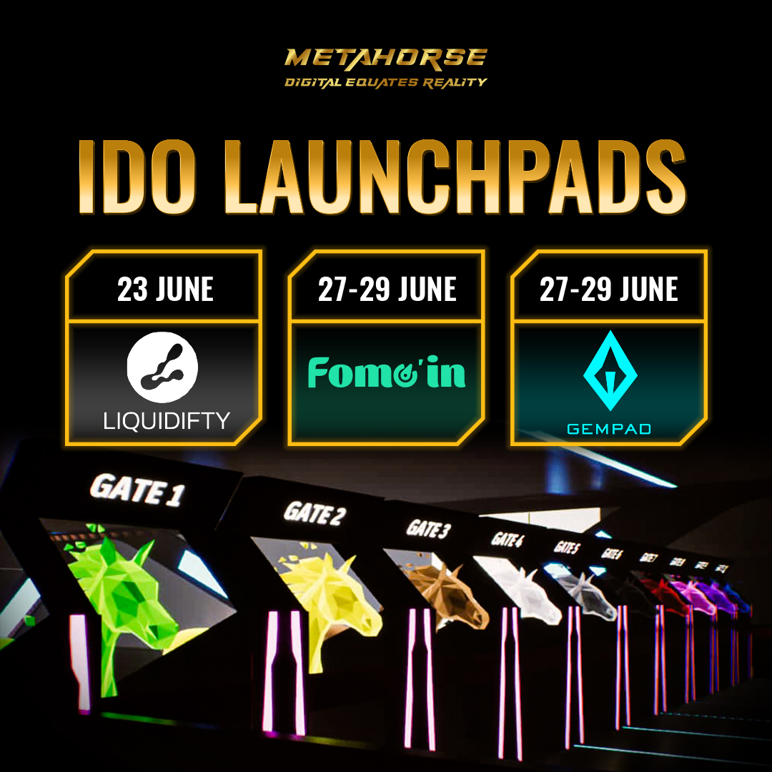 METAHORSEOFFIC1's tweet image. 🏇 Metariders 🏇

#Metahorse #IDO #Launchpads  🔥

Metahorse is honoured to be collaborating on well-known IDO @liquidifty @TheGemPad @Fomo__in  platforms. 🚀

Stay tuned for more updates! 🌈

#Metaverse #P2E #NFTs #GameFi #BSC