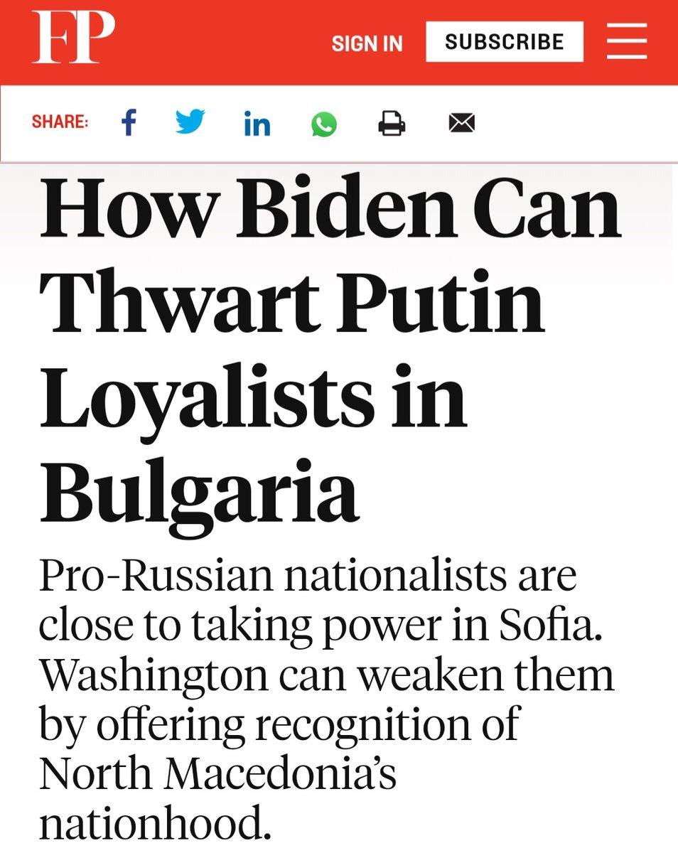 🔶️<a href="/ForeignPolicy/">Foreign Policy</a>  објави аналитички текст за сите превирања во 🇧🇬, 🇲🇰 но и за улогата (негативна) на 🇫🇷.

- Четиво на месецот виа <a href="/edwardpjoseph/">Edward P. Joseph</a>.

🔸️Објавен во пресрет на соборувањето на Петков во 🇧🇬.
🔸️На македонски јазик, во целост виа <a href="/NVesnik/">Nezavisen Vesnik</a> ⬇️:
nezavisen.mk/vreme-e-da-se-…