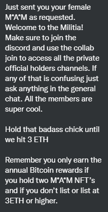 Kill3rNFTs's tweet photo. Huge shoutout to @MetaApeMilitia1 !!!
Thank you for the lovely MAM!! and a chance to join in with the #militia and take this amazing project where it belongs !! #3eth #army #MAM https://t.co/khfR0WUrAW