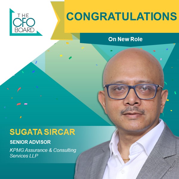 CFOBoard's tweet photo. Change in Member Role Alert | The CFO Board congratulates @SugataSircar  for starting another role as Senior Advisor of KPMG India. We wish him all the best. https://t.co/k2RBSCVYxO
