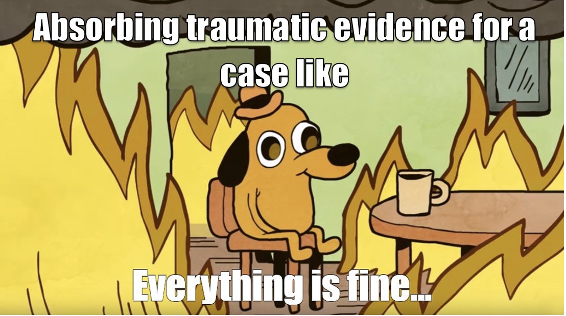 ClevelProject's tweet image. A study published earlier this year examined the exposure of criminal justice professionals to video and audio evidence, identifying themes of being blindsided and lack of resources for emotional protection: 
journals.sagepub.com/doi/full/10.11…