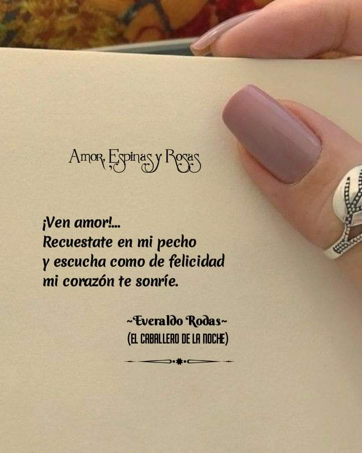 GpeBel07's tweet photo. @Luma333___ ¡Ven amor!...
Recuestate en mi pecho 
y escucha como de felicidad 
mi corazón te sonríe.

— Everaldo Rodas https://t.co/tUMdKoMCuI