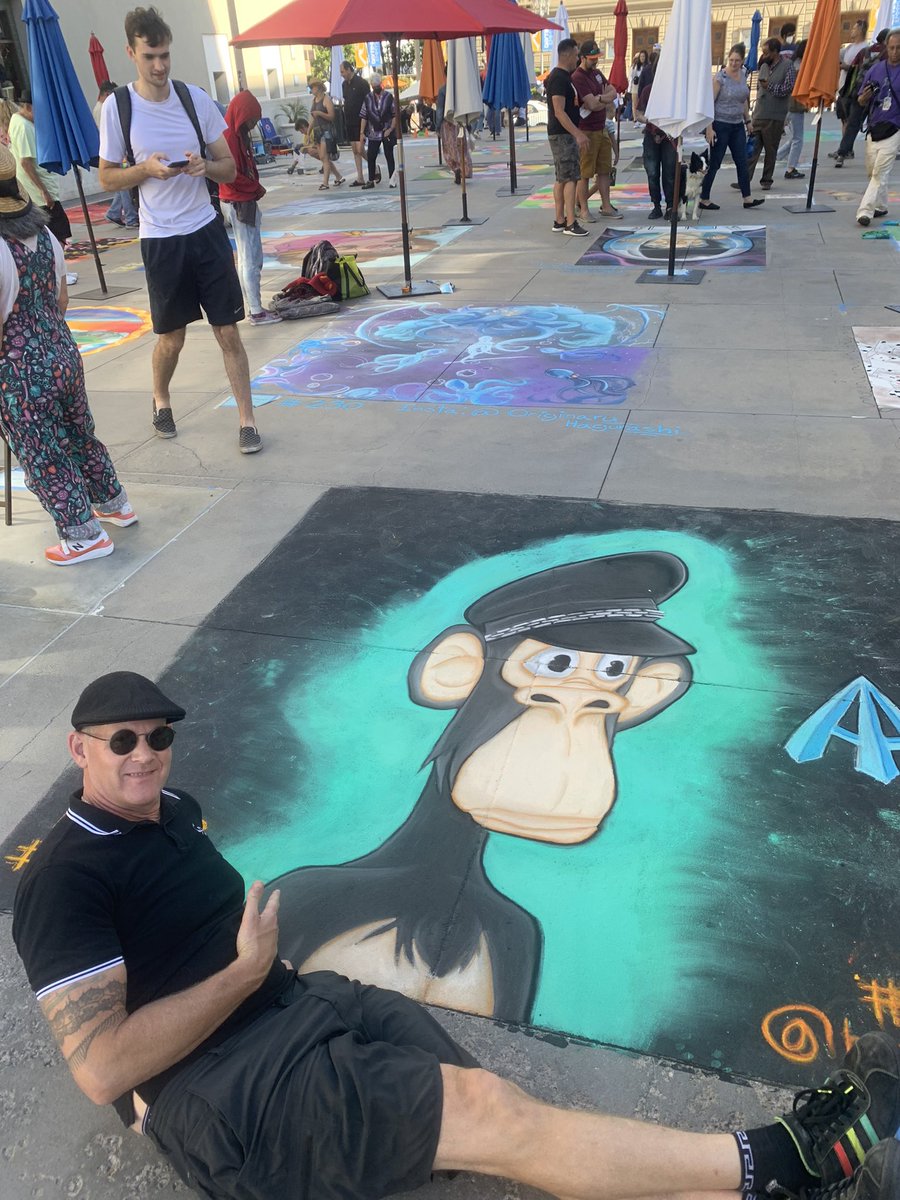 dickp2000's tweet photo. At the Pasadena Paseo Chalk Art Walk wth my boys for #FathersDay2022  @STARDUStDETROIT @TheHaddy @Fityeth #BoredApeYC OG Ape 🙌🏼✨ https://t.co/dRCdJF2kGc