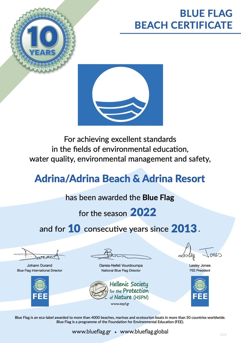 AdrinaHotels's tweet photo. For 10 consecutive years and we continue...For achieving excellent standards in the fields of environmental education, water quality, environmental management and safety,
Adrina Beach &amp; Adrina Resort!!!⛱️🌞🇬🇷🏖️☀️🏅
#BlueFlag #blueflagbeaches
https://t.co/cehyq3buAK https://t.co/tdwLRuikjH